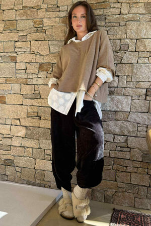 Nuk Stretch Velour Shelby Pant Black